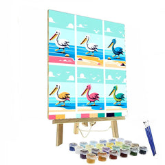 Peaceful Pelican Promenade - DIY Painting By Numbers Kit