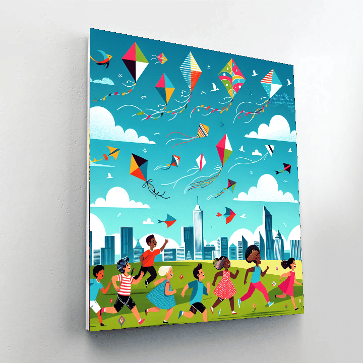 Kite Flying Fun - DIY Painting By Numbers Kit