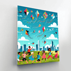 Kite Flying Fun - DIY Painting By Numbers Kit