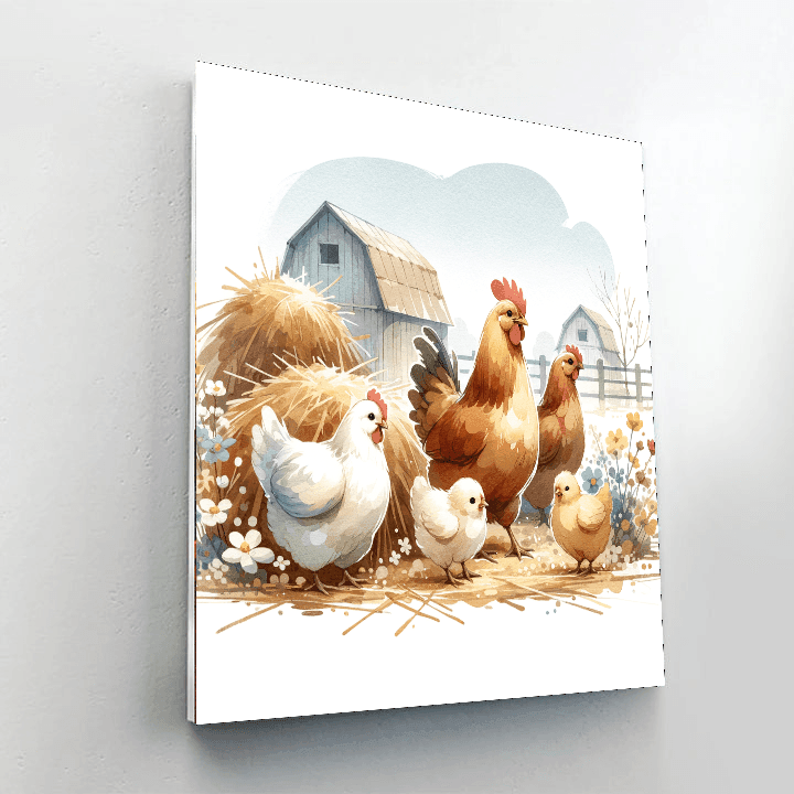 Chirpy Chickens Carnival - DIY Painting By Numbers Kit