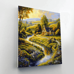Kinkade Inspired Rustic Reflections - DIY Painting By Numbers Kit