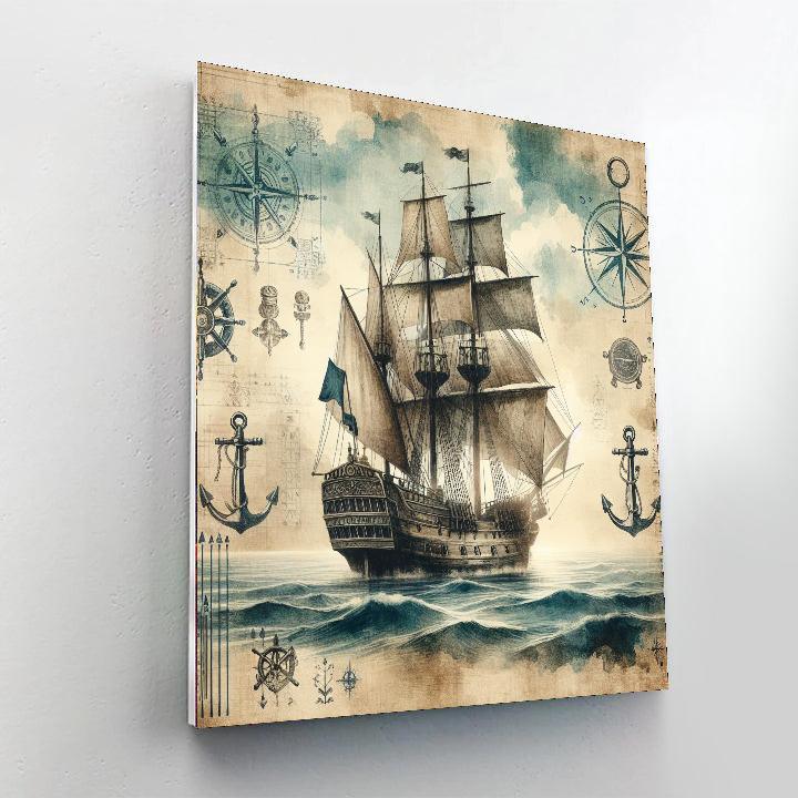 Vintage Nautical Odyssey - DIY Painting By Numbers Kit