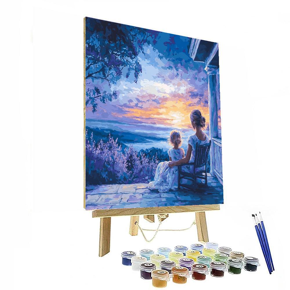 Mother and Child at Dusk - DIY Painting By Numbers Kit