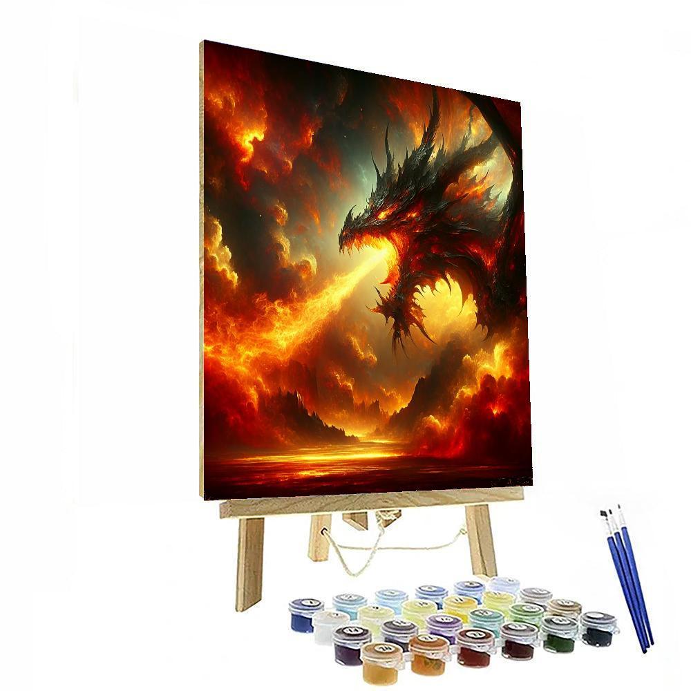Dragon's Fiery Majesty - DIY Painting By Numbers Kit