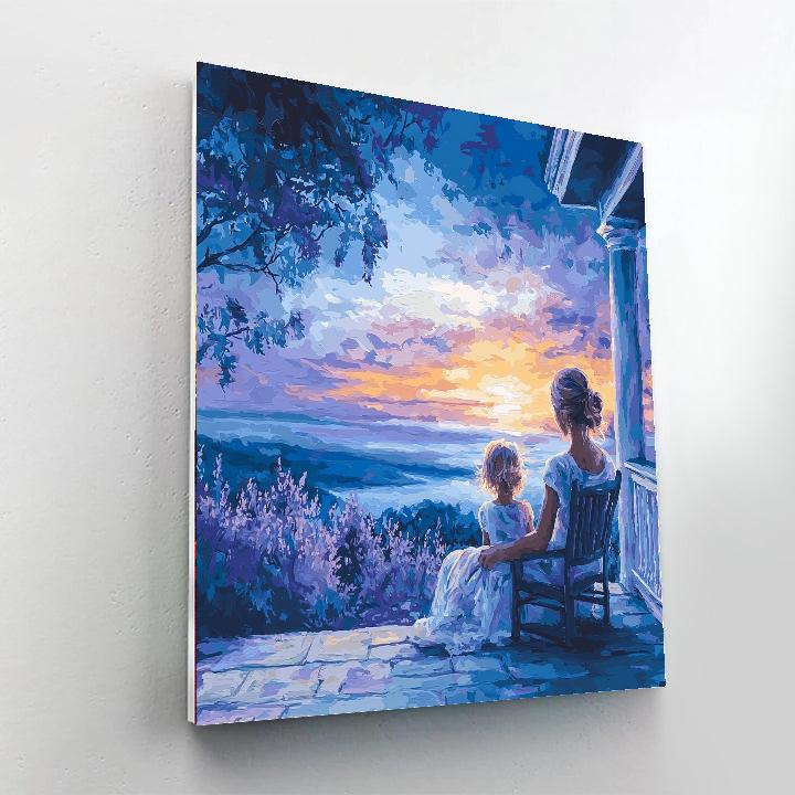 Mother and Child at Dusk - DIY Painting By Numbers Kit