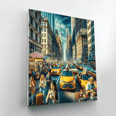 Bustling New York Street Scene - DIY Painting By Numbers Kit