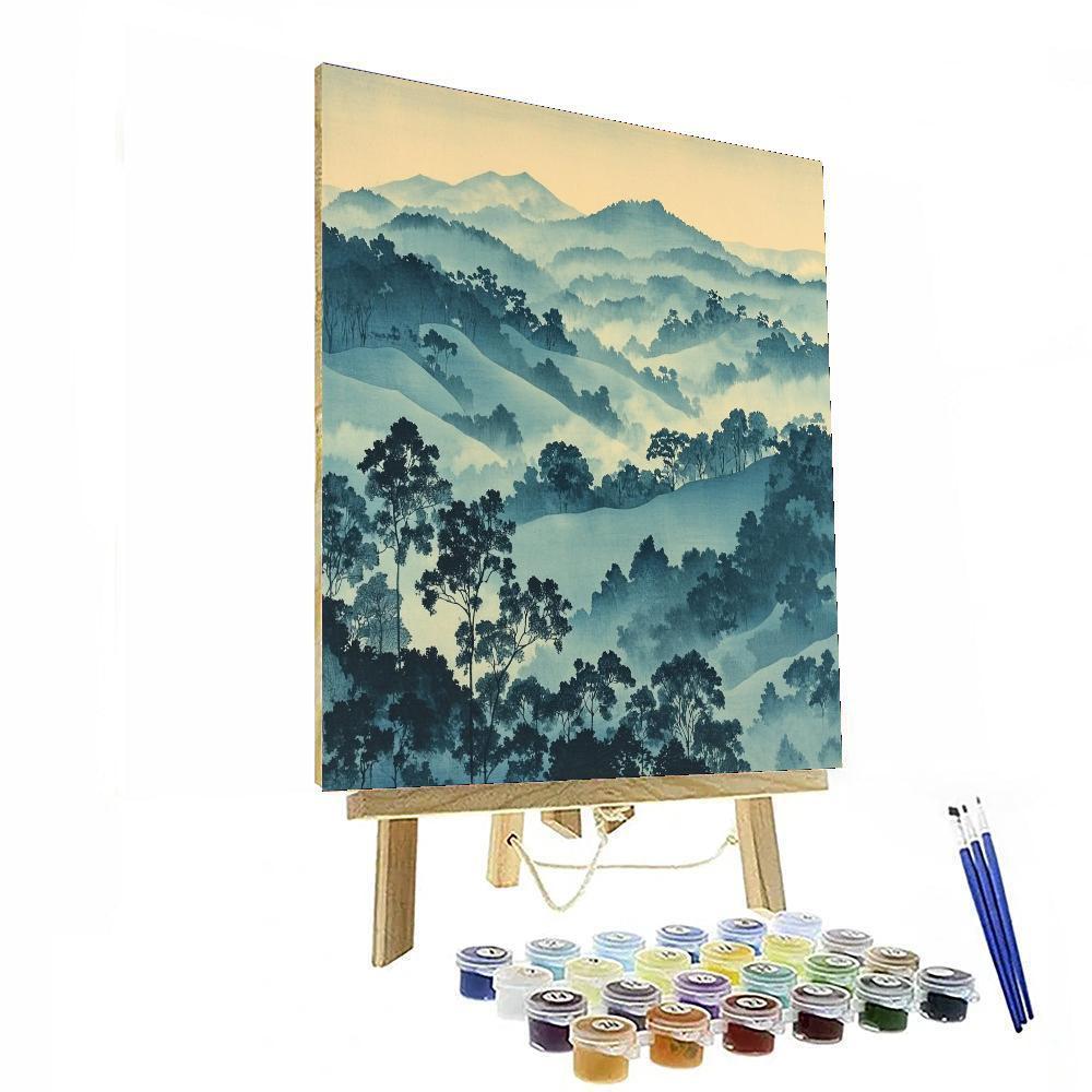 Utagawa Hiroshige Inspired Mystic Fog - DIY Painting By Numbers Kit