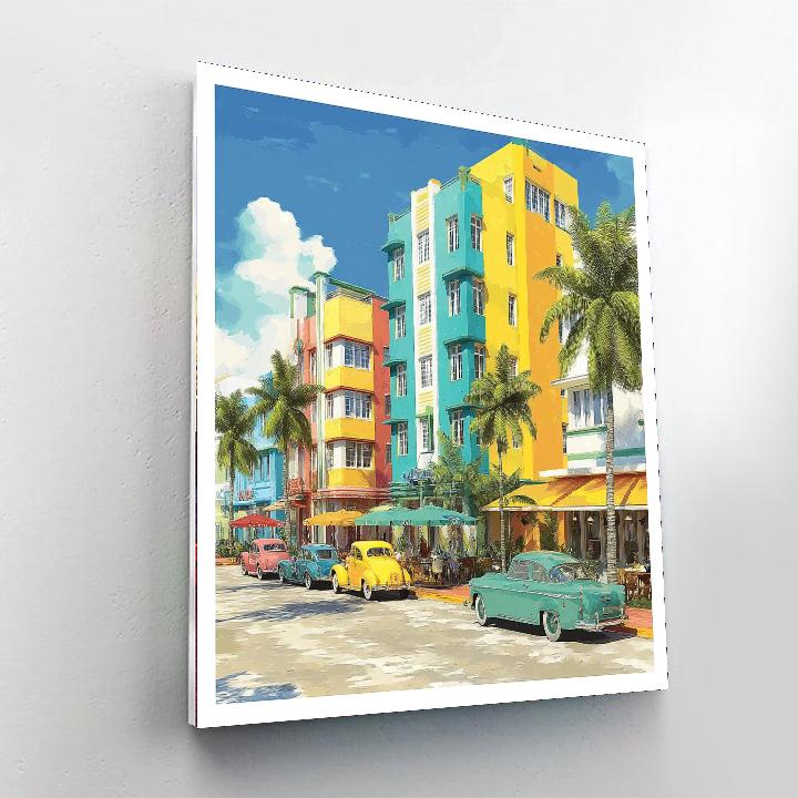 Art Deco Historic District - Miami - DIY Painting By Numbers Kit