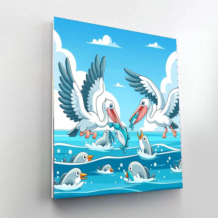 Peppy Pelicans - DIY Painting By Numbers Kit