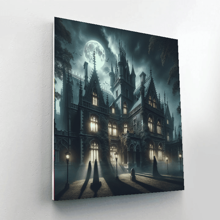 Eerie Horror House Reflection - DIY Painting By Numbers Kit