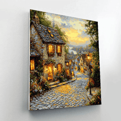 Kinkade Inspired Historical Streetscape - DIY Painting By Numbers Kit