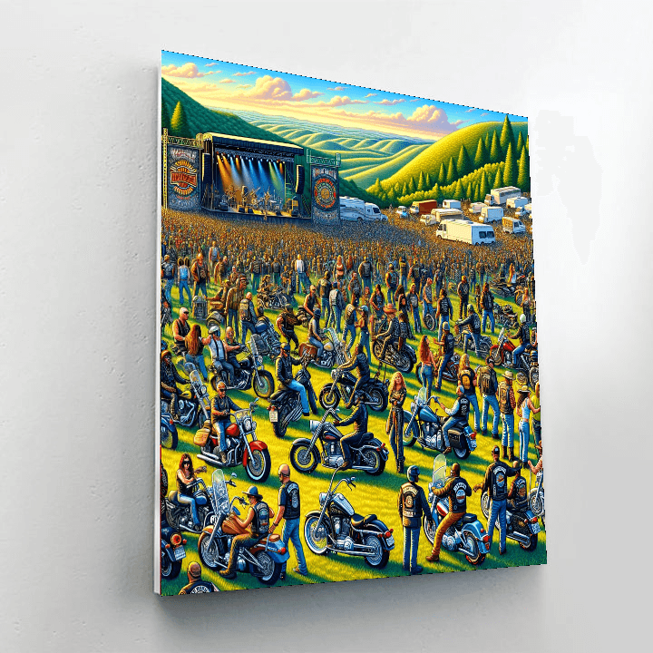 Harley-Davidson Rally - USA - DIY Painting By Numbers Kit