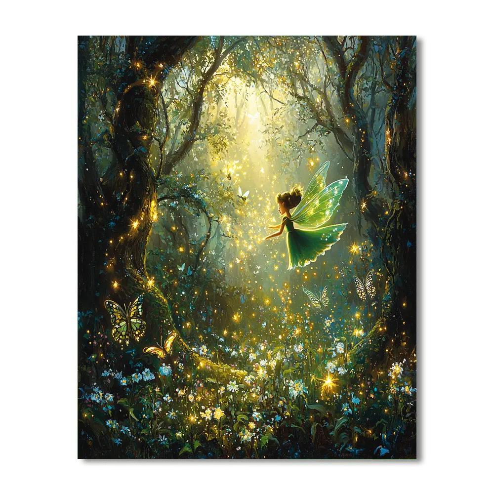 Tinker Bells Magical Forest Flight  - DIY Painting By Numbers Kit