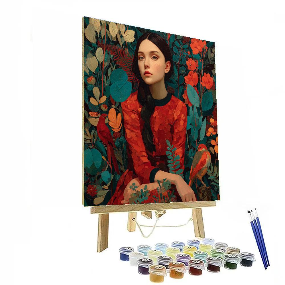 Frida Kahlo Inspired Self Portrait Garden - DIY Painting By Numbers Kit