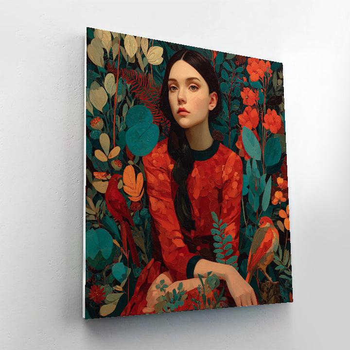 Frida Kahlo Inspired Self Portrait Garden - DIY Painting By Numbers Kit