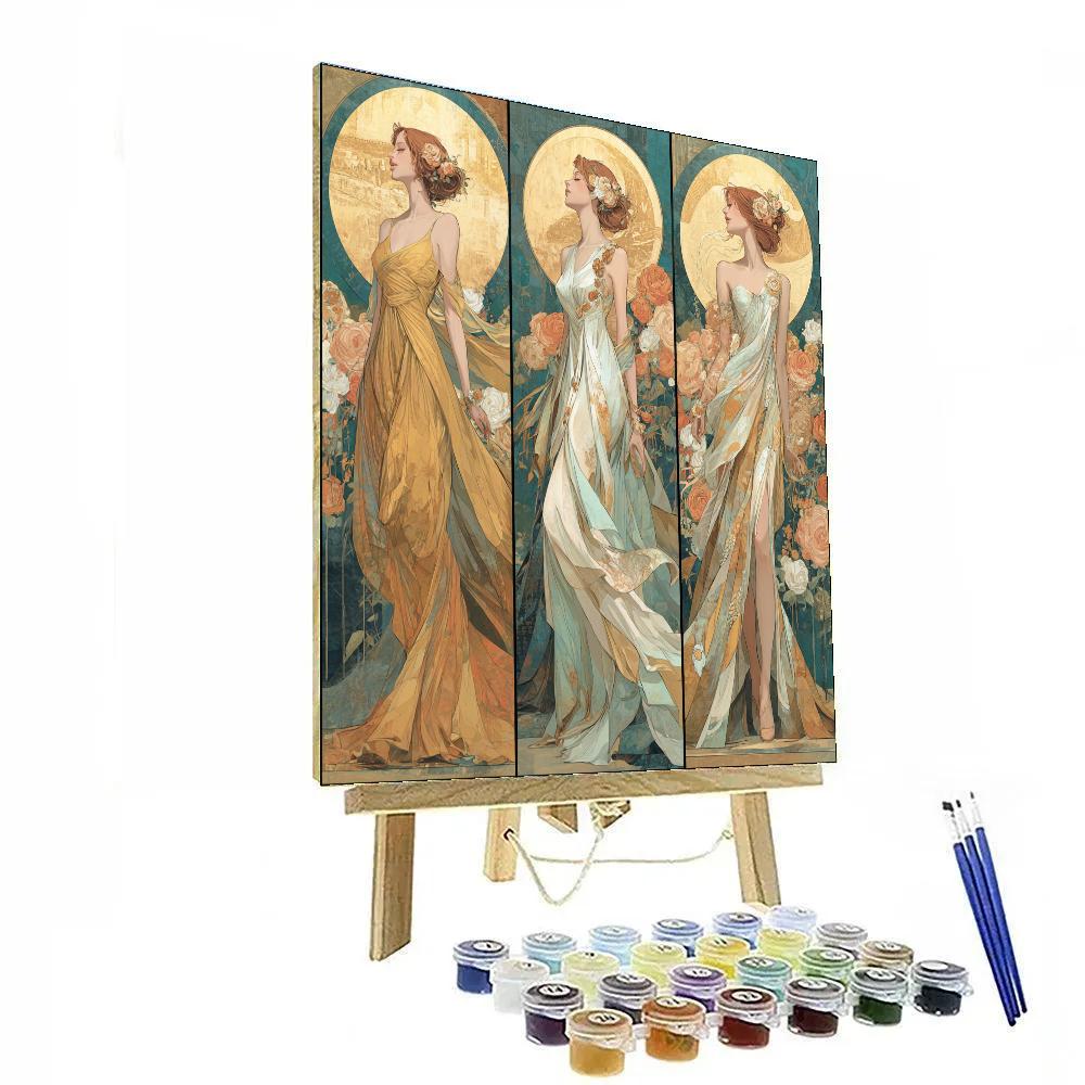Botticelli Inspired Moonlit Garden - DIY Painting By Numbers Kit