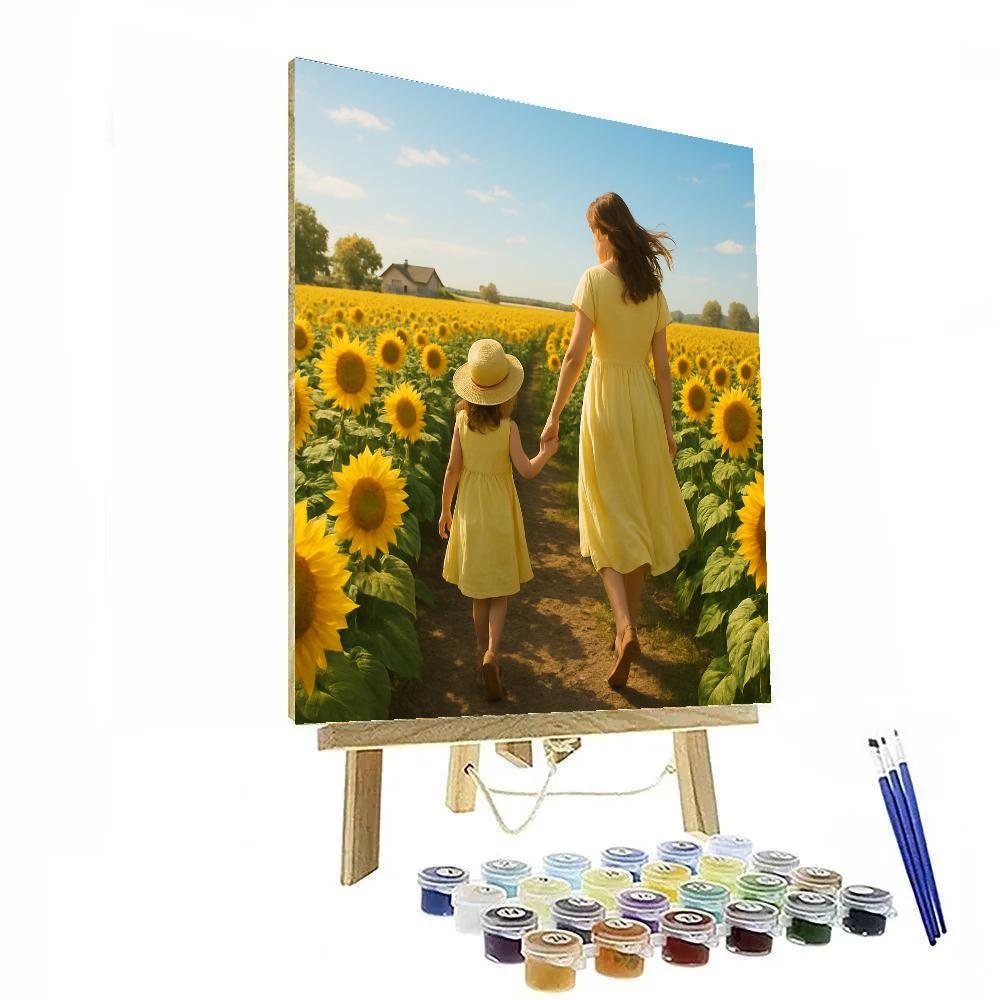 Field of Sunflowers Hold Hands - DIY Painting By Numbers Kit
