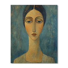 Amedeo Modigliani Inspired Stylized Portrait of Woman - DIY Painting By Numbers Kit