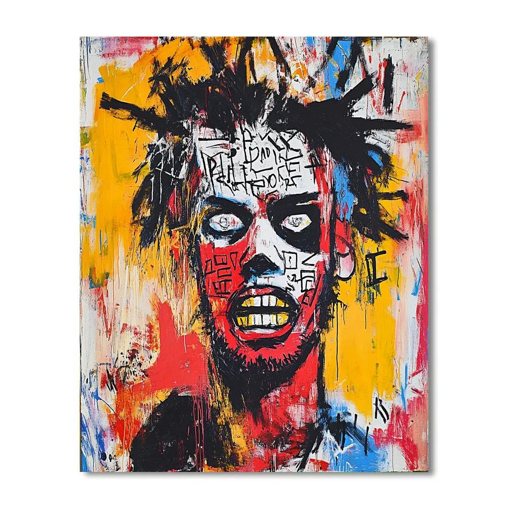 Jean-Michel Basquiat Inspired Street Art Portrait - DIY Painting By Numbers Kit