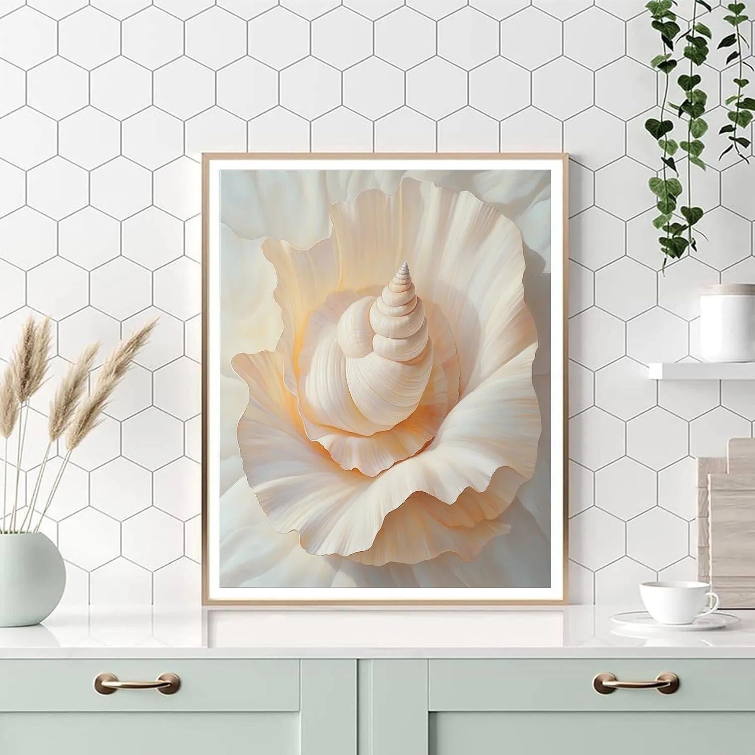 OKeeffe Inspired Coastal Shell - DIY Painting By Numbers Kit