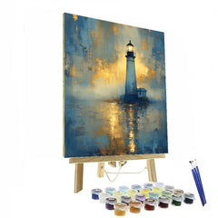 Turner Inspired Lighthouse in Fog - DIY Painting By Numbers Kit