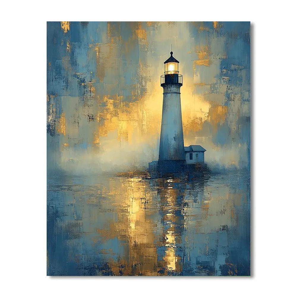 Turner Inspired Lighthouse in Fog - DIY Painting By Numbers Kit