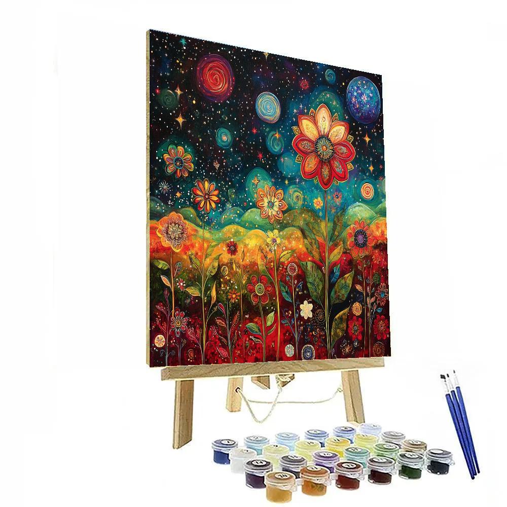 Frida Kahlo Inspired Cosmic Flora Symphony - DIY Painting By Numbers Kit