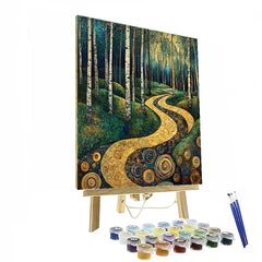 Gustav Klimt Inspired Whispering Forest - DIY Painting By Numbers Kit