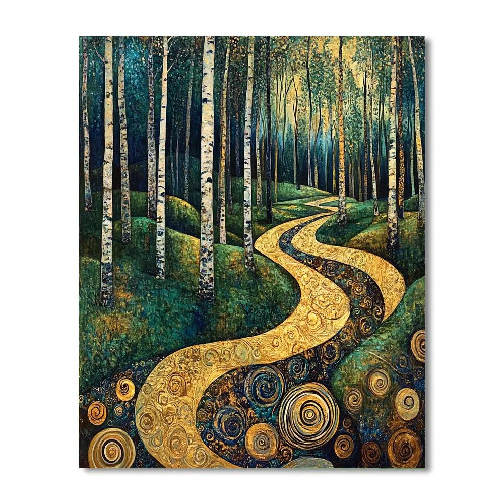 Gustav Klimt Inspired Whispering Forest - DIY Painting By Numbers Kit
