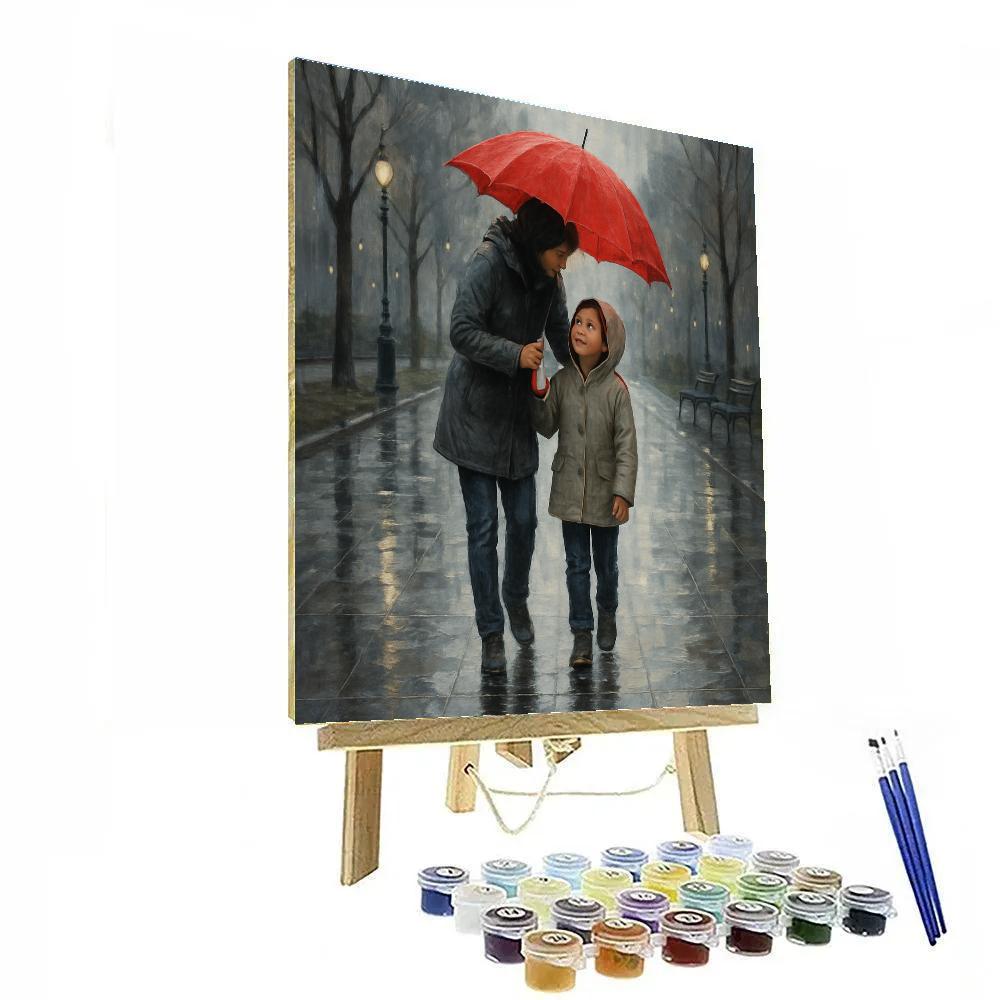 Rainy Day Shared Umbrella - DIY Painting By Numbers Kit