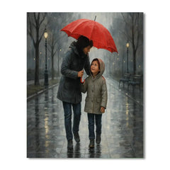 Rainy Day Shared Umbrella - DIY Painting By Numbers Kit
