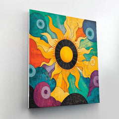 Norval Morrisseau Inspired Sky and Sun in Cosmic Dance - DIY Painting By Numbers Kit