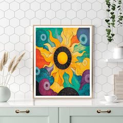 Norval Morrisseau Inspired Sky and Sun in Cosmic Dance - DIY Painting By Numbers Kit