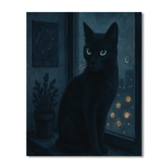 Black cat Nocturne Watch - DIY Painting By Numbers Kit