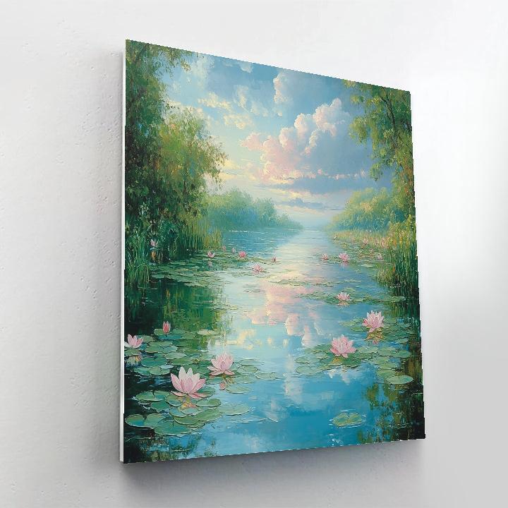Claude Monet Inspired Serene Lotus Pond - DIY Painting By Numbers Kit