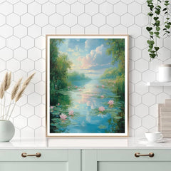 Claude Monet Inspired Serene Lotus Pond - DIY Painting By Numbers Kit