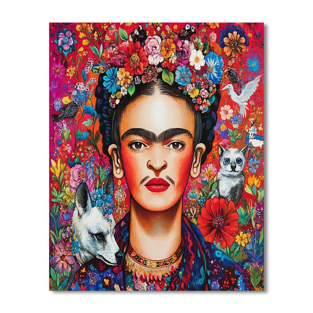 Frida Kahlo Inspired Emotional Self-Portrait - DIY Painting By Numbers Kit
