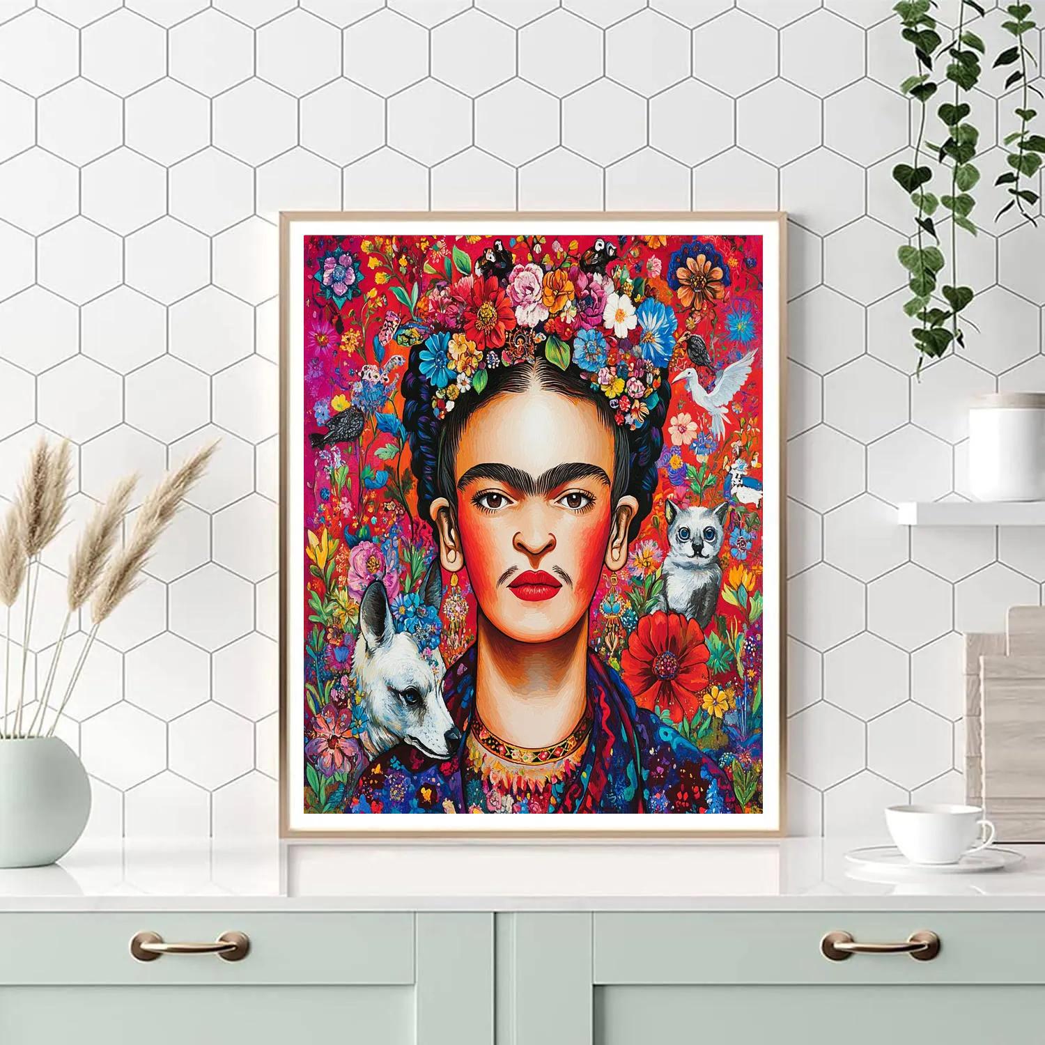 Frida Kahlo Inspired Emotional Self-Portrait - DIY Painting By Numbers Kit