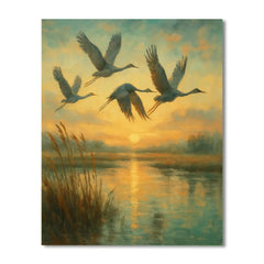 Crane Sunrise Passage - DIY Painting By Numbers Kit