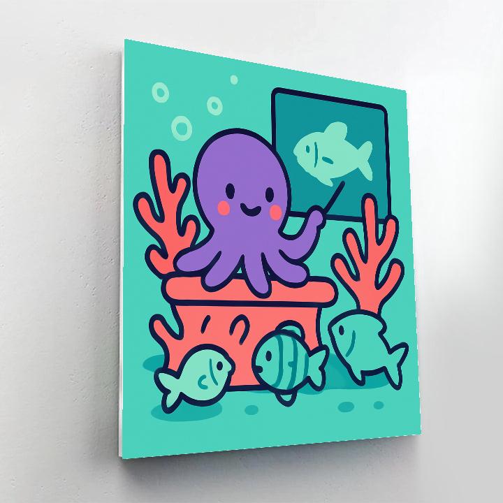 Octopus in Coral Classroom - DIY Painting By Numbers Kit