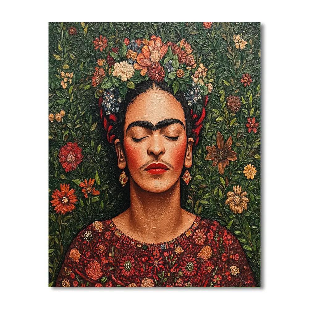 Frida Kahlo Inspired Floral Portrait - DIY Painting By Numbers Kit
