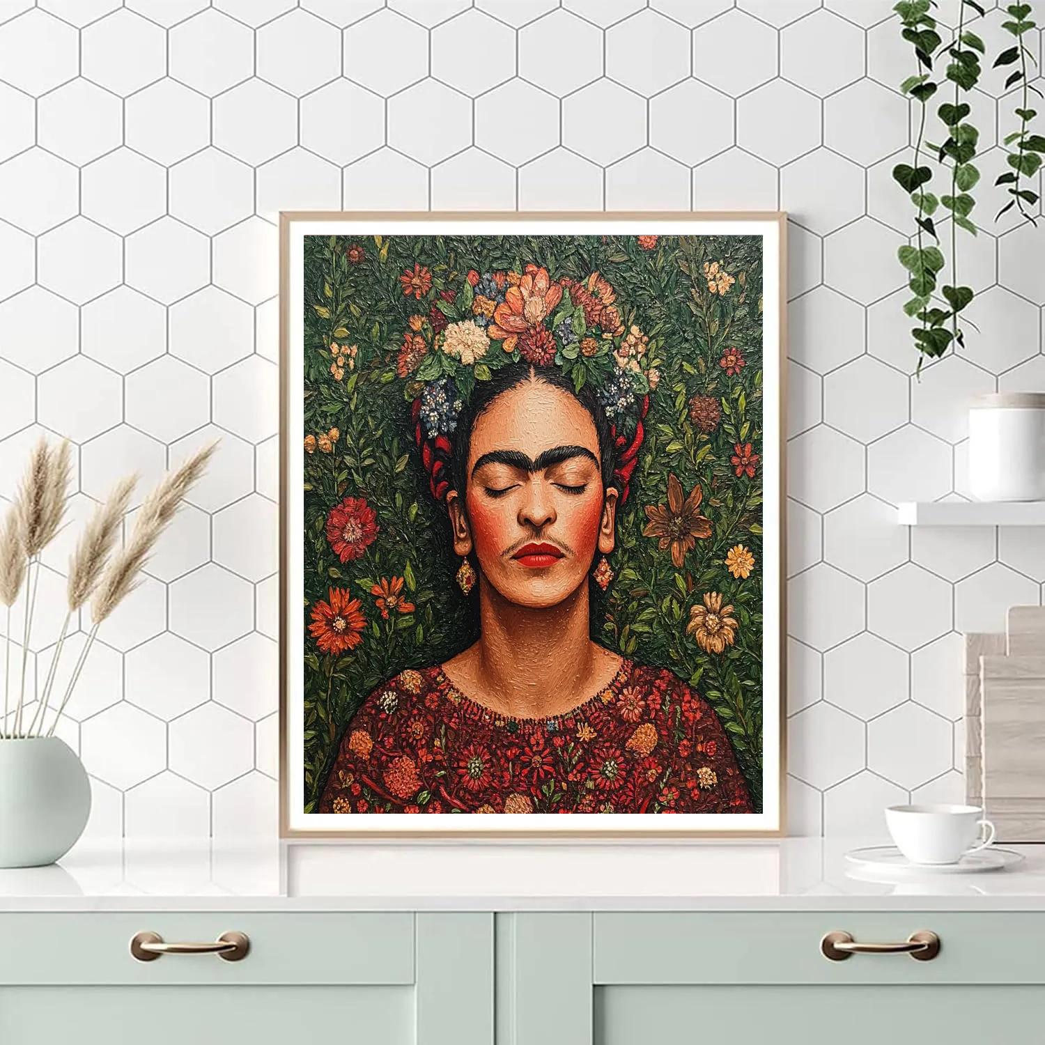 Frida Kahlo Inspired Floral Portrait - DIY Painting By Numbers Kit