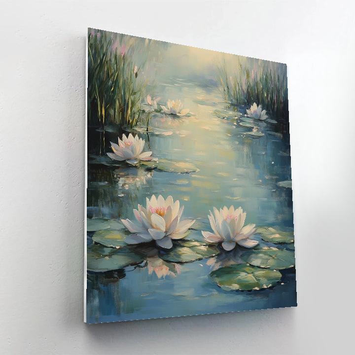 Claude Monet Inspired Misty Waterlilies Reflection - DIY Painting By Numbers Kit