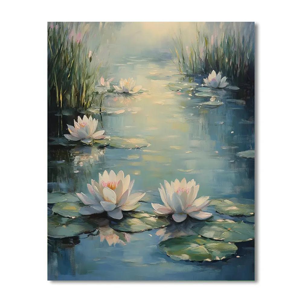 Claude Monet Inspired Misty Waterlilies Reflection - DIY Painting By Numbers Kit