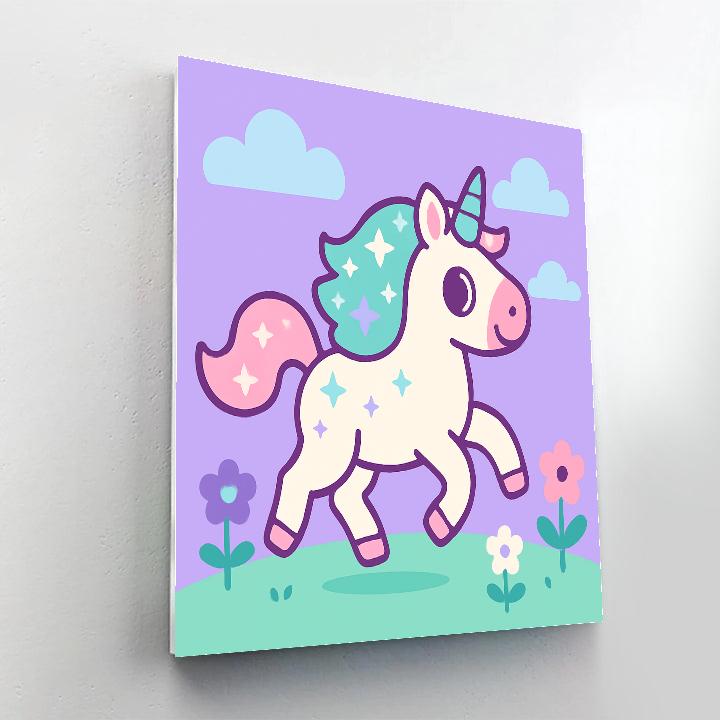 Magic Meadow Unicorn with Stars - DIY Painting By Numbers Kit