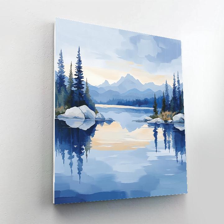 Lawren Harris Inspired Windswept Northern Lake Panorama - DIY Painting By Numbers Kit