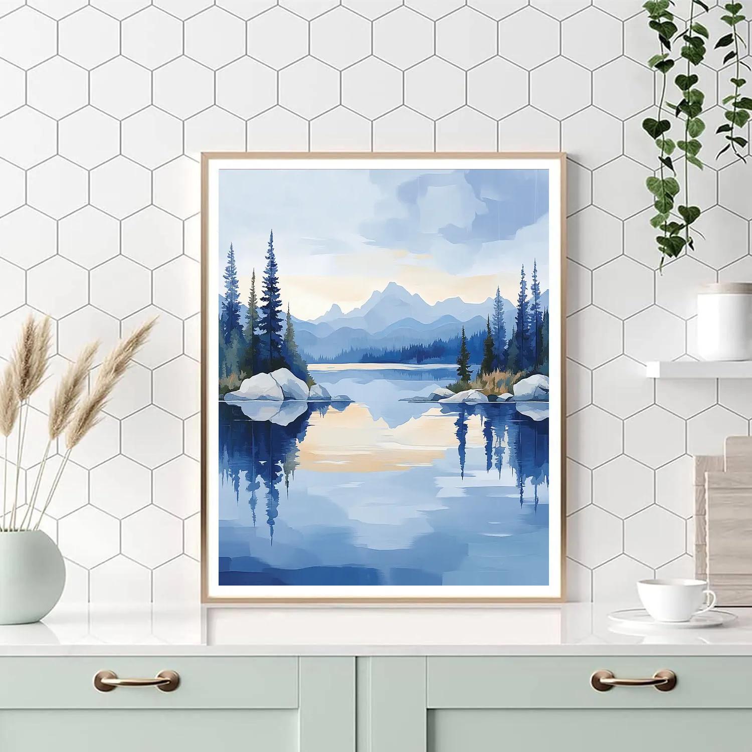 Lawren Harris Inspired Windswept Northern Lake Panorama - DIY Painting By Numbers Kit