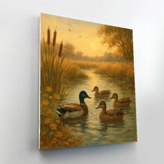 Ducks on Golden Pond Trail - DIY Painting By Numbers Kit