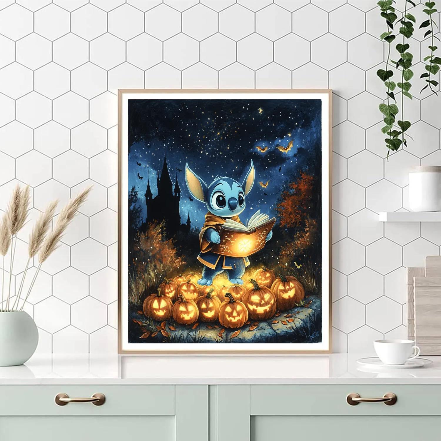 Sorcerer Stitch and the Moonlit Spellbook - DIY Painting By Numbers Kit
