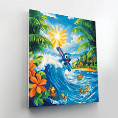 Stitchs Hawaiian Surf Adventure - DIY Painting By Numbers Kit